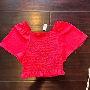Ann Taylor Coral Cropped Top
